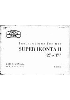 Zeiss Ikon Super Ikonta 2 manual. Camera Instructions.